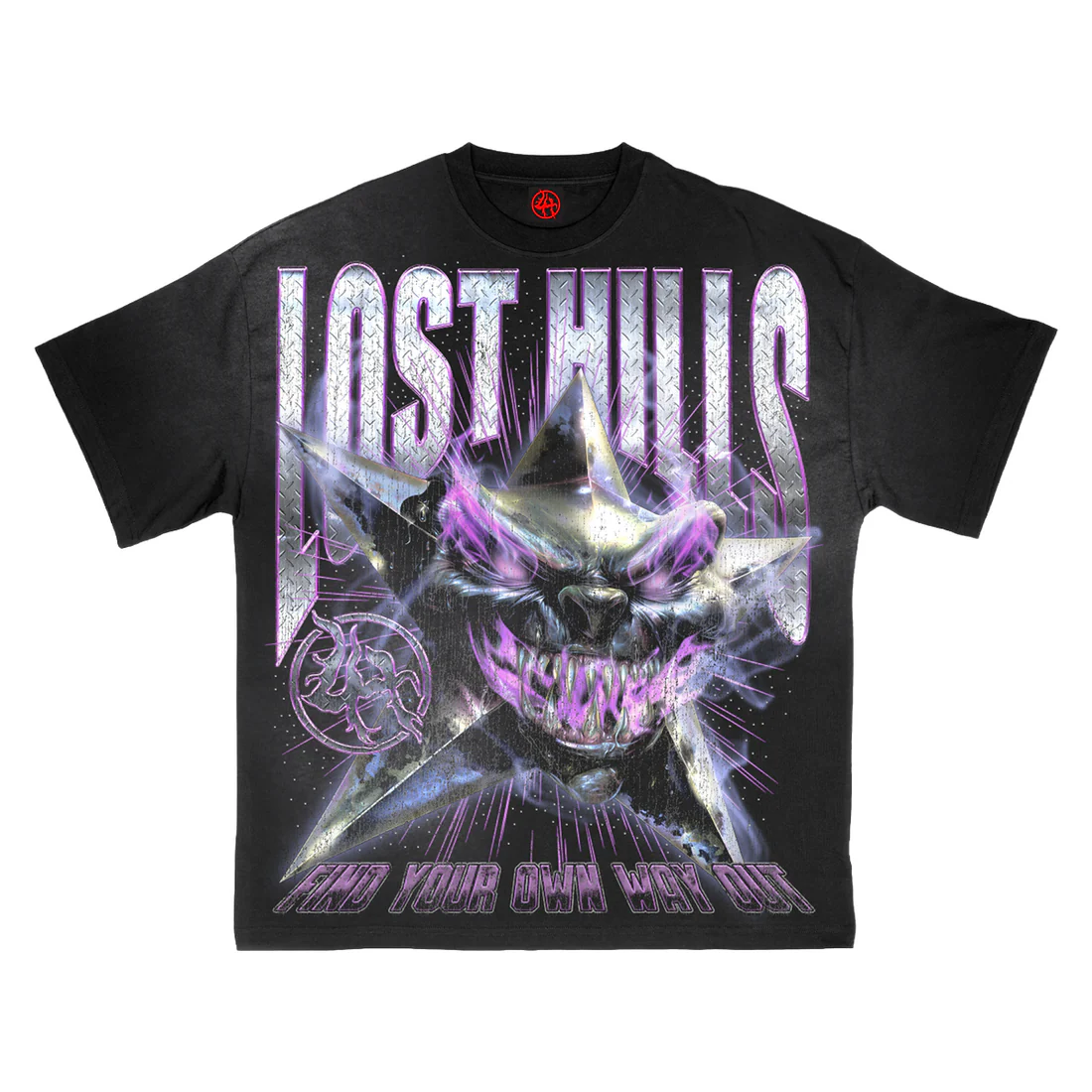 LOST HILLS LH5005 TEE BLACK WASH LOST HILLS LH5005 TEE BLACK WASH