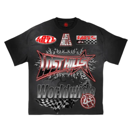 LOST HILLS LH5009 TEE BLACK WASH