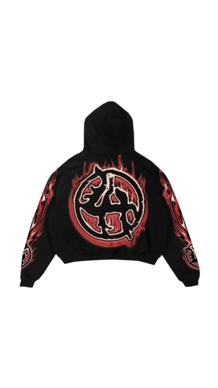 LH FLAMES HOODIE RED
