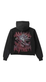 SH BRUTAL CROPPED HOODIE RED BLACK VINTAGE